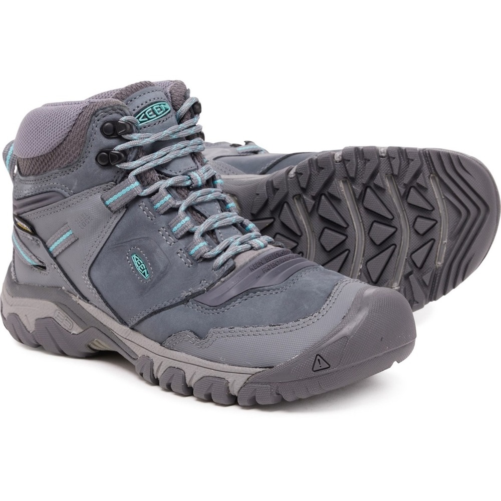 KEEN Ridge Flex Mid Hiking Boots Womens 6 Steel‎ Grey Porcelain Waterproof NEW